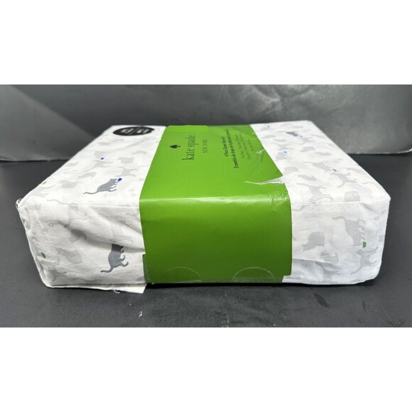 KATE SPADE CATS Cotton QUEEN 4 Piece Sheet Set NEW Grey Gray Kittens Kitties - Picture 4 of 7